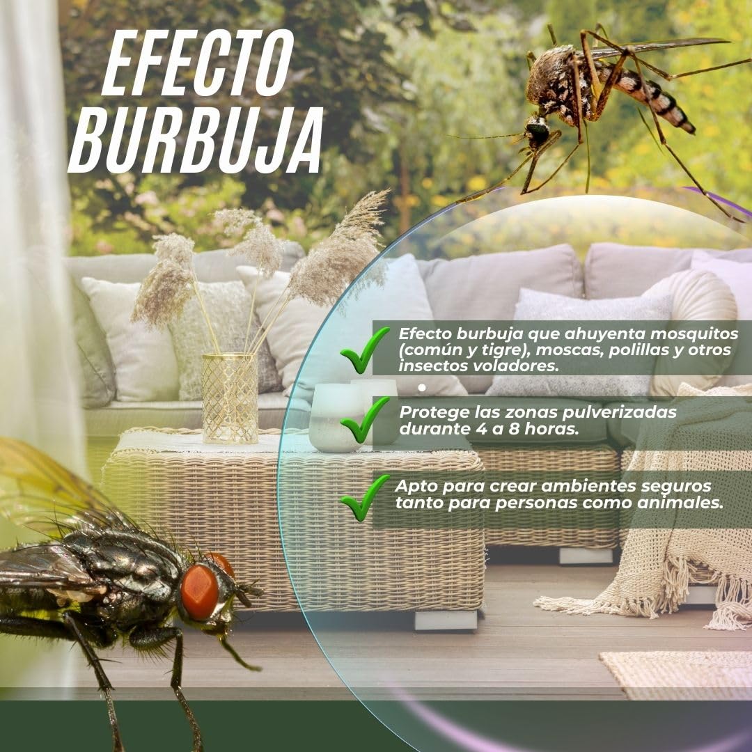 Barrera antimosquitos sin Insecticida | Repelente mosquitos | Repelente moscas y polillas Ahuyentador de insectos interiores y exteriroes | Combianción de esencias naturales contra mosquitos y moscas