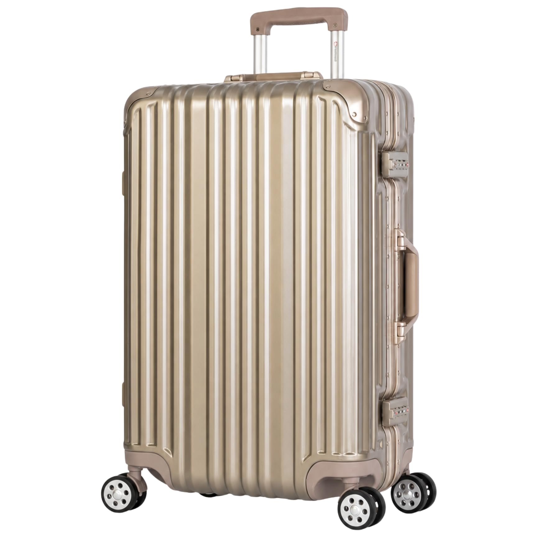Travelhouse London T1169 Valise rigide à roulettes avec cadre en aluminium Différentes tailles et couleurs, or, Mittelgroßer Koffer