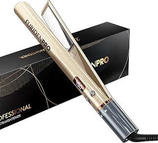 FURIDEN Professional Hair Straightener, Hair Straightener and Curler 2 in 1, Flat Iron Hair Straightener, No Frizz | Long-Lasting Finish(Gold)