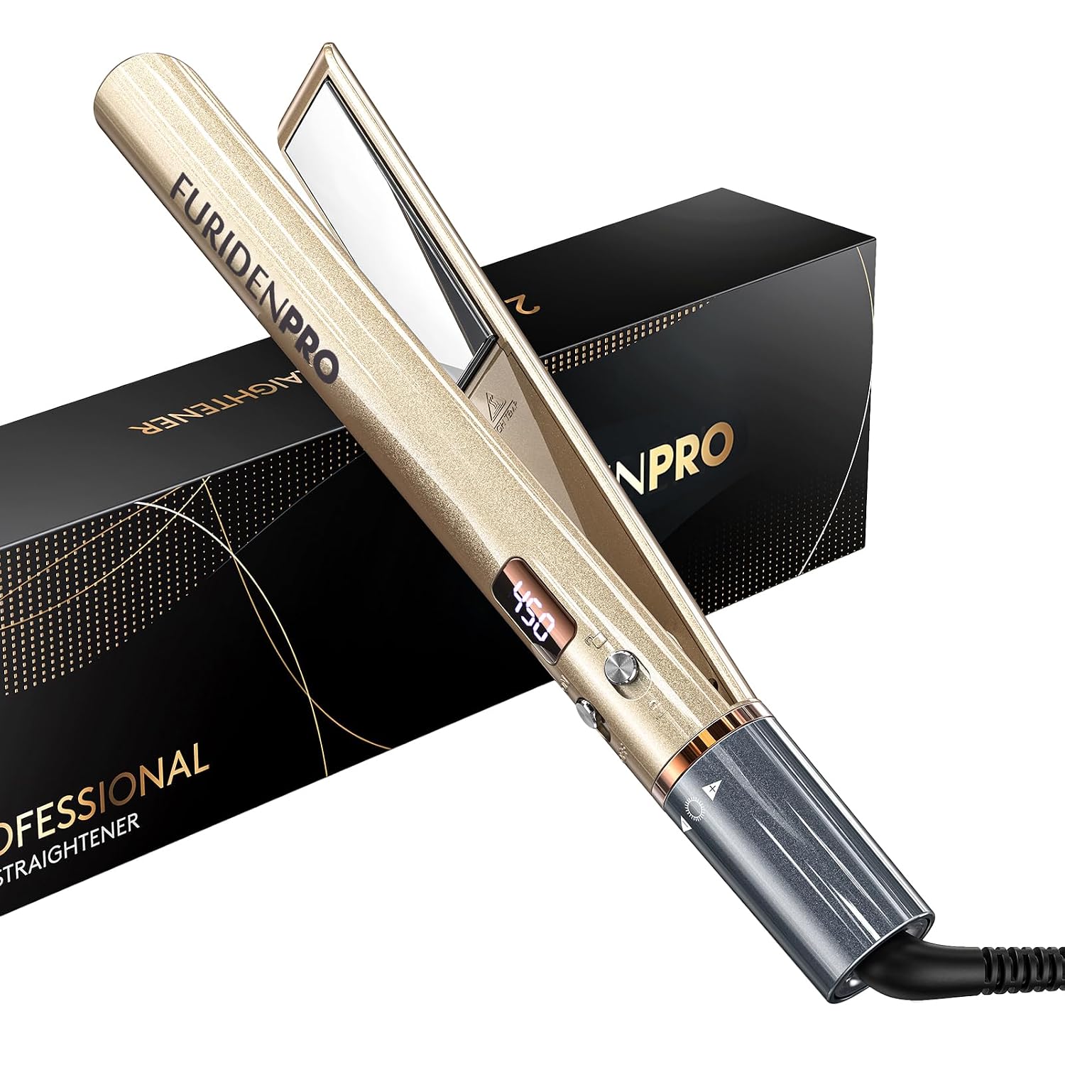 FURIDEN Hair Straightener and Curler 2 in 1, Flat Iron Curling Iron in One, Flat Iron Hair Straightener, No Frizz | Long-Lasting Finish