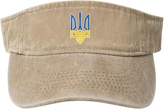 Ukraine Trident Stamp Sun Visor Hats Adjustable Empty Top Baseball Cap for Women Men Cotton Sports Golf Cap