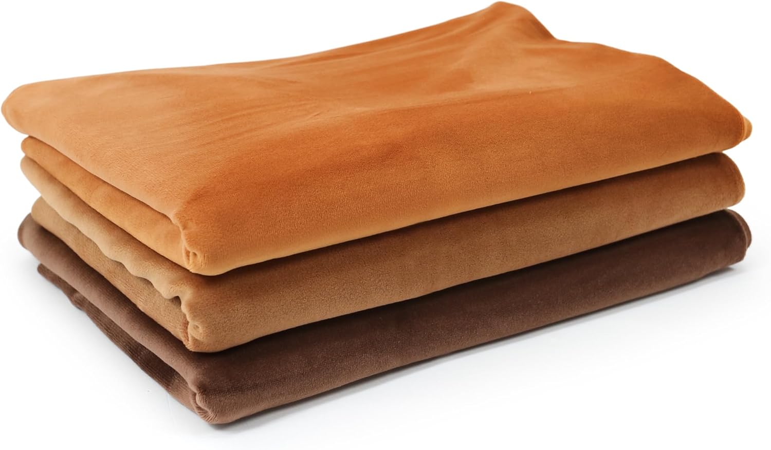 Precut Fabric Bundle: 3 Pieces Mochi Minky for Sewing ✦ 39.5x29.5 inch Each ✦ Supersoft Squishy ✦ Warm Brown Bundle Fabric Pack