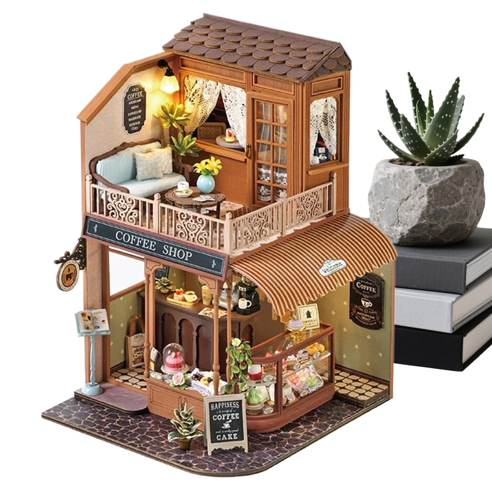 Kit Costruzione Mini Casa Giocattoli Artigianali in Legno, Attività di | Kit Casa Miniatura Artigianale 3D in Legno Attività Genitore-Figlio Per Famiglia, , Bambi