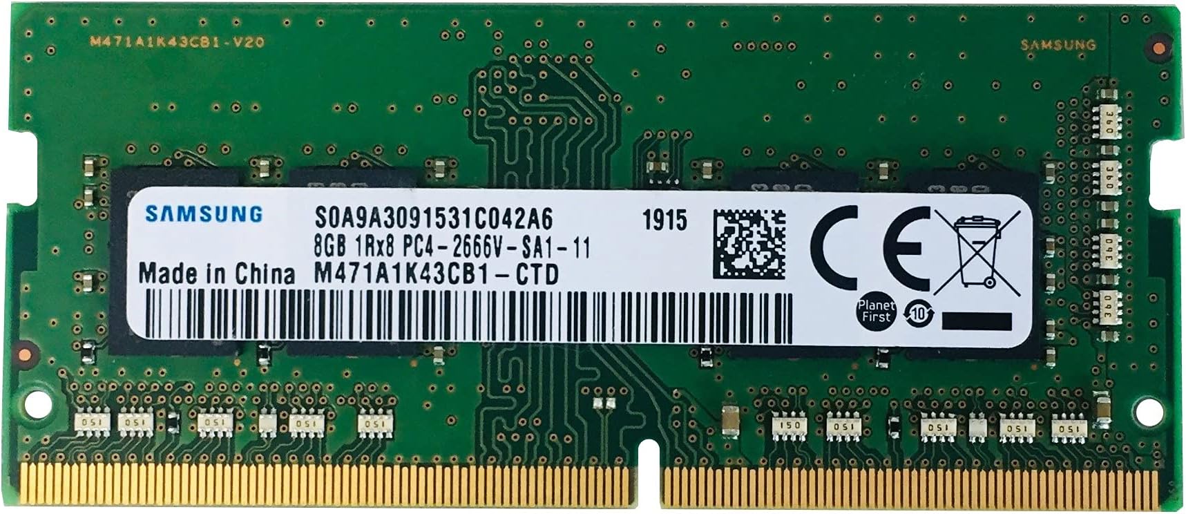 Samsung 8GB DDR4 2666MHz RAM Memory Module for Laptops (260 Pin SODIMM, 1.2V) M471A1K43CB1