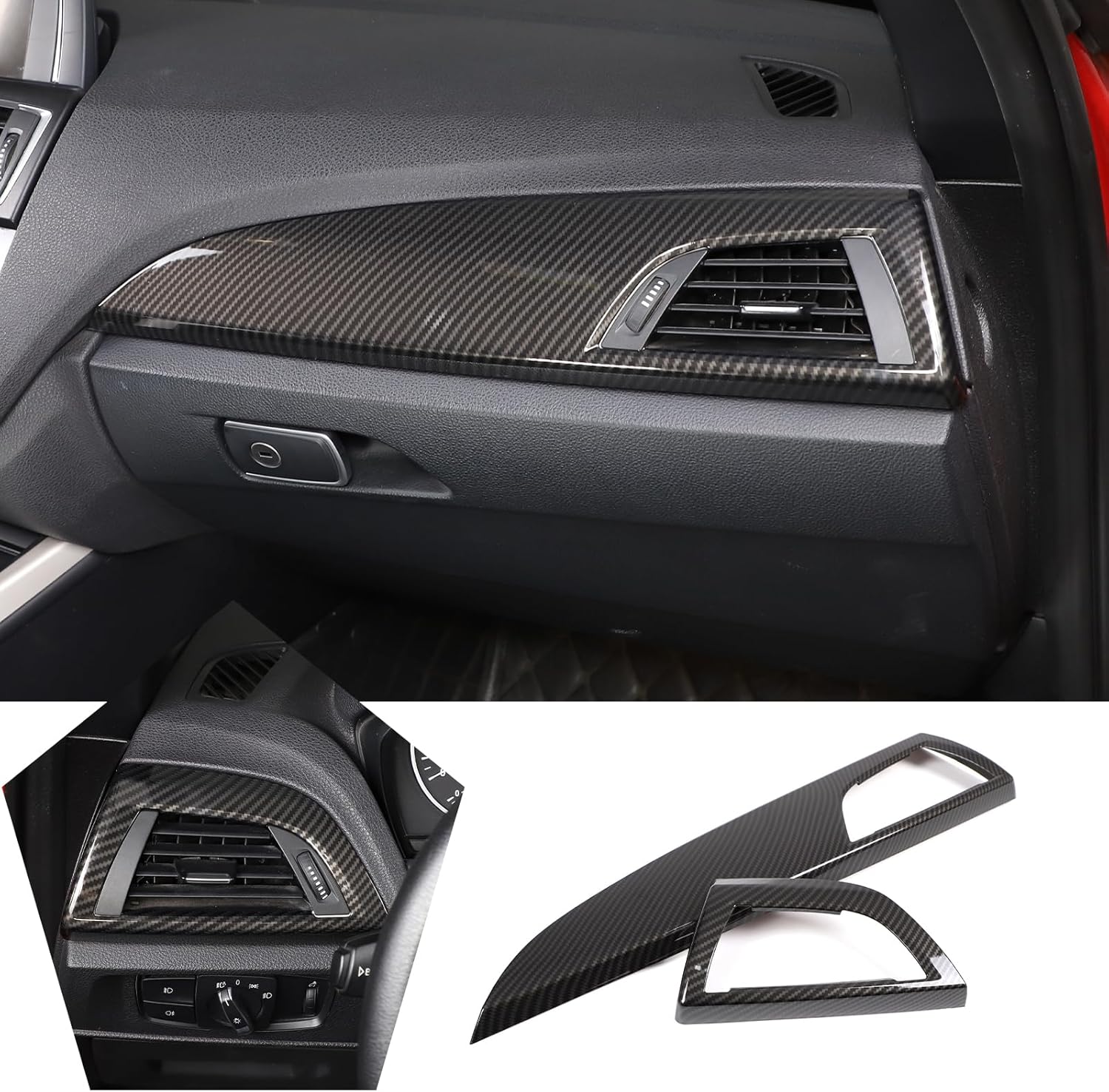 Car Center Console Instrument Panel Air Conditioning Outlet Decorative Frame Compatible with BMW 1 Series 2 Series F20 F21 F22 F23 2012-2017 Center Console Air Conditioning Outlet Decorative Frame