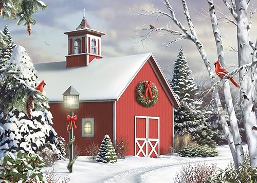 As Winter Calls - Tarjetas de Navidad en caja, 15 tarjetas y 16 sobres forrados con papel de aluminio