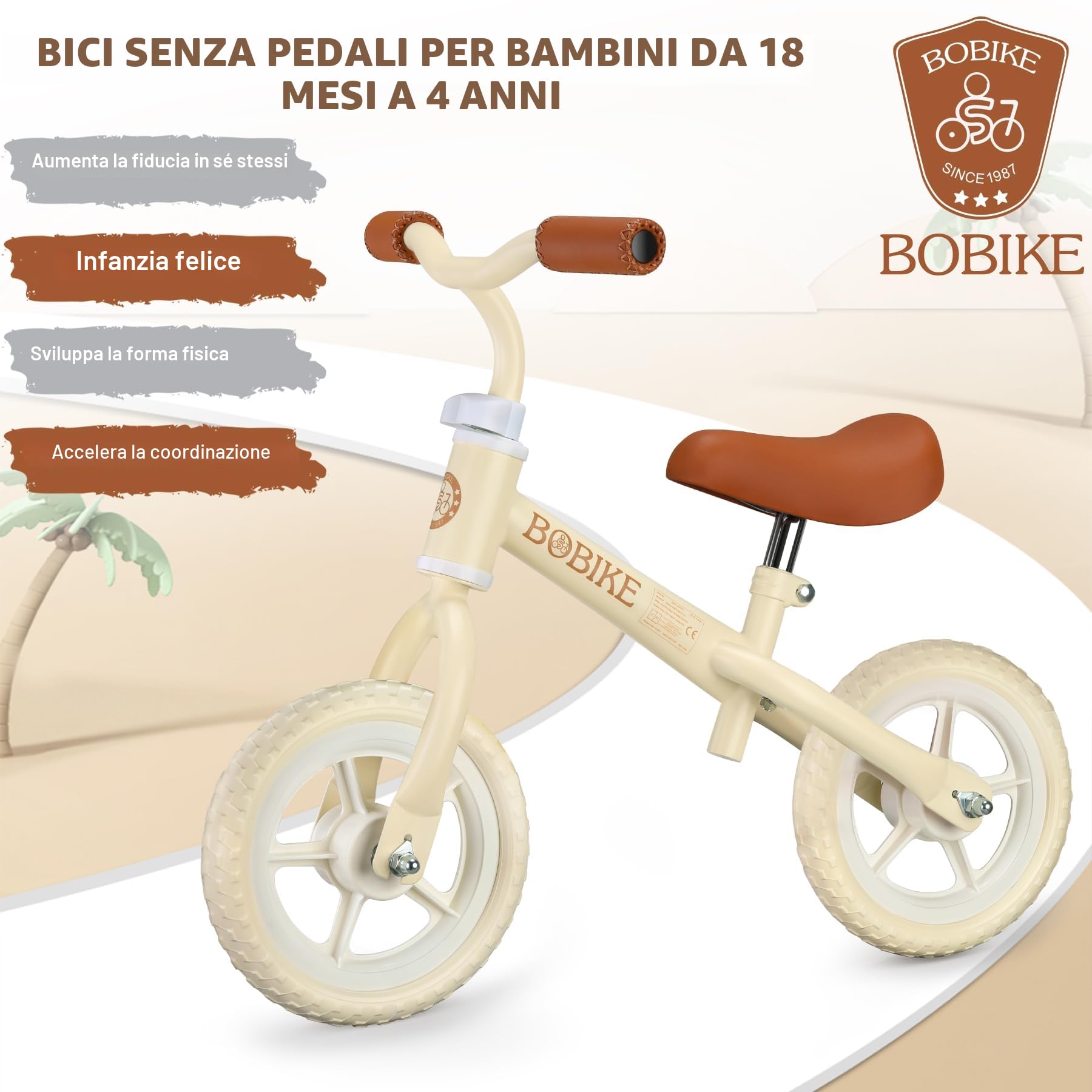 Itslife Bicicletta Senza Pedali per 1,5-4 Anni, Giocattoli per Bambini da 18 mesi, Bicicletta Equilibrio per Bambini Ultraleggera, Sella e Volante Regolabili, Regalo per Ragazzi e Ragazze