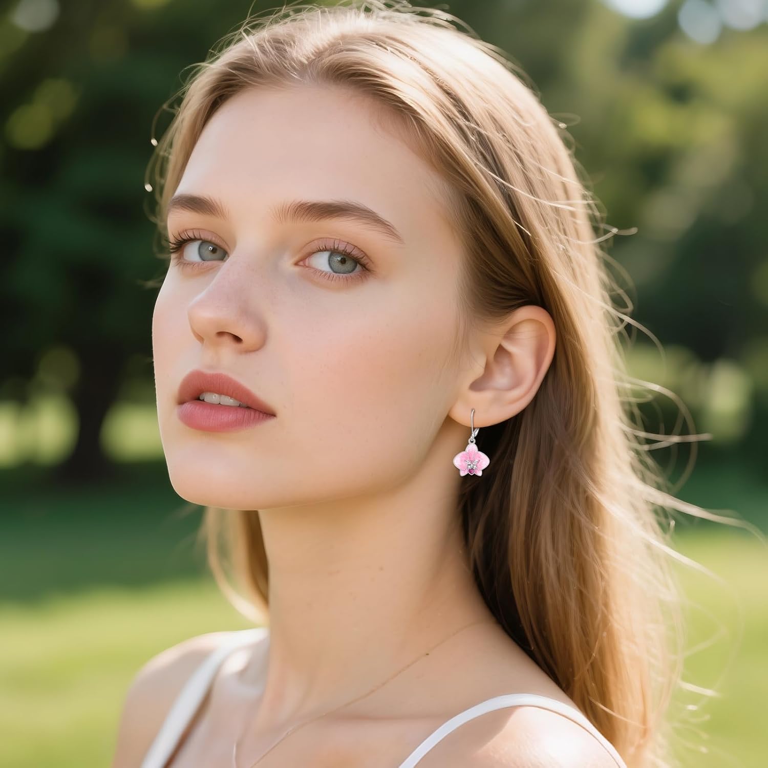 TIGER RIDER Orchid/Hibiscus/Rose/Peony/Lotus/Daisy/Cherry Blossom/Sunflower/Mushroom 925 Sterling Silver Leverback Earrings Flora Jewelry Gift for Women Birthday Christmas