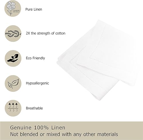 Miniatura 5 de COTTON CRAFT Servilletas de cóctel de lino, paquete de 12 unidades, barra de bebidas, fiesta, vacaciones, postre, celebración, evento, regalo, tela