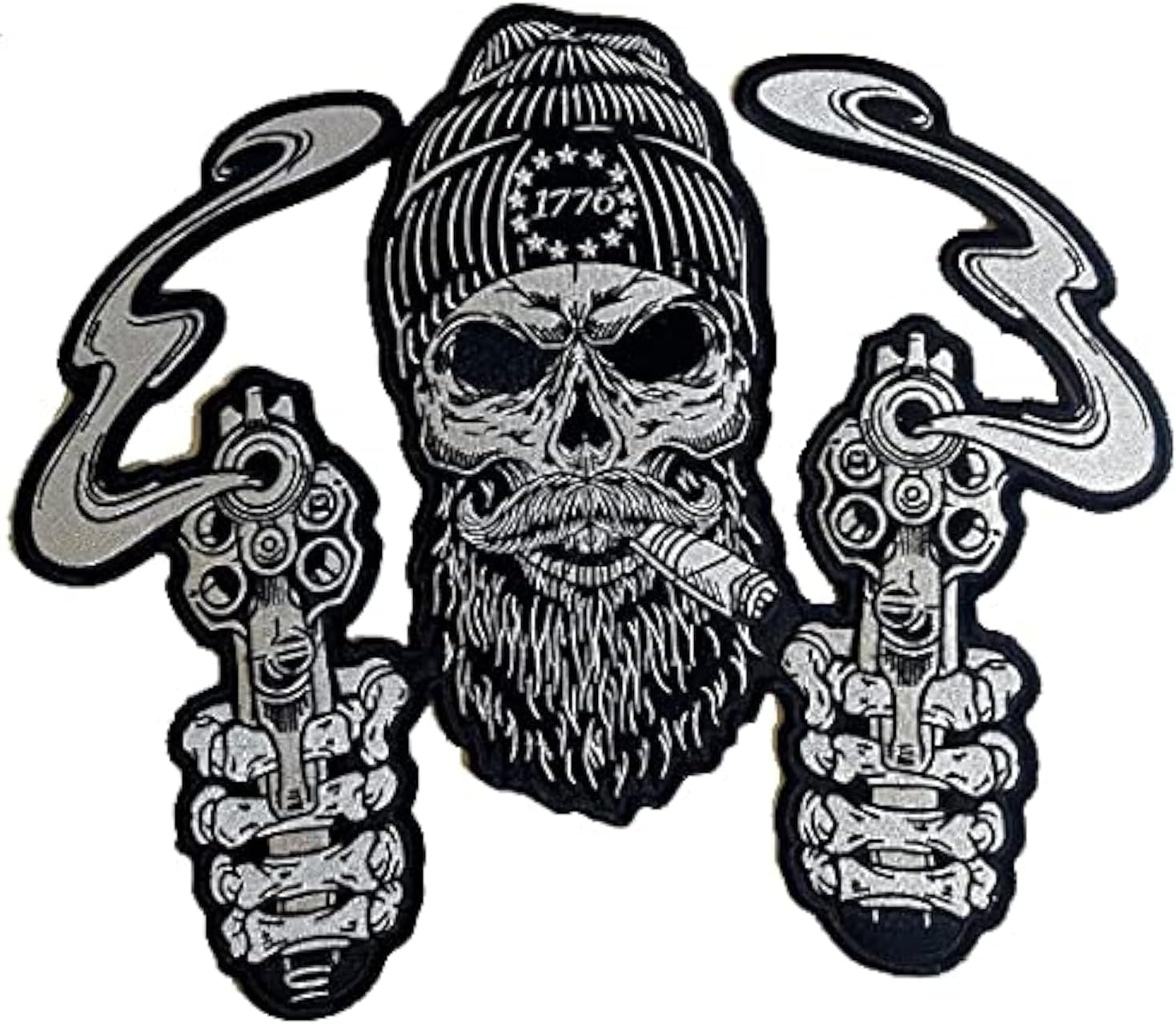 Double Gun Large Back Embroidered Patch for Vest/Iron-on/Sew on