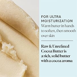 Sky Organics Cocoa Butter for Body, 100% Raw & Unrefined Ultra-Moisturizing Butter to Deeply Hydrate & Condition Skin, Promotes Smooth Skin Tone&Texture, Suitable for Tight or Dry Skin