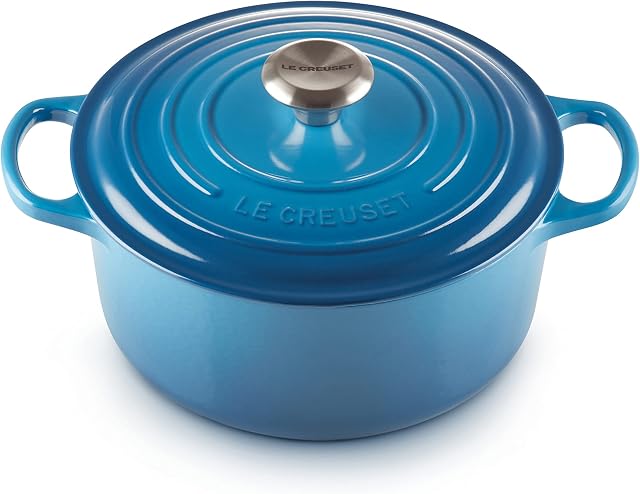 Le Creuset Signature Enamelled Cast Iron Round Casserole Dish With Lid, 28 cm, 6.7 Litre, Marseille Blue, 211772820