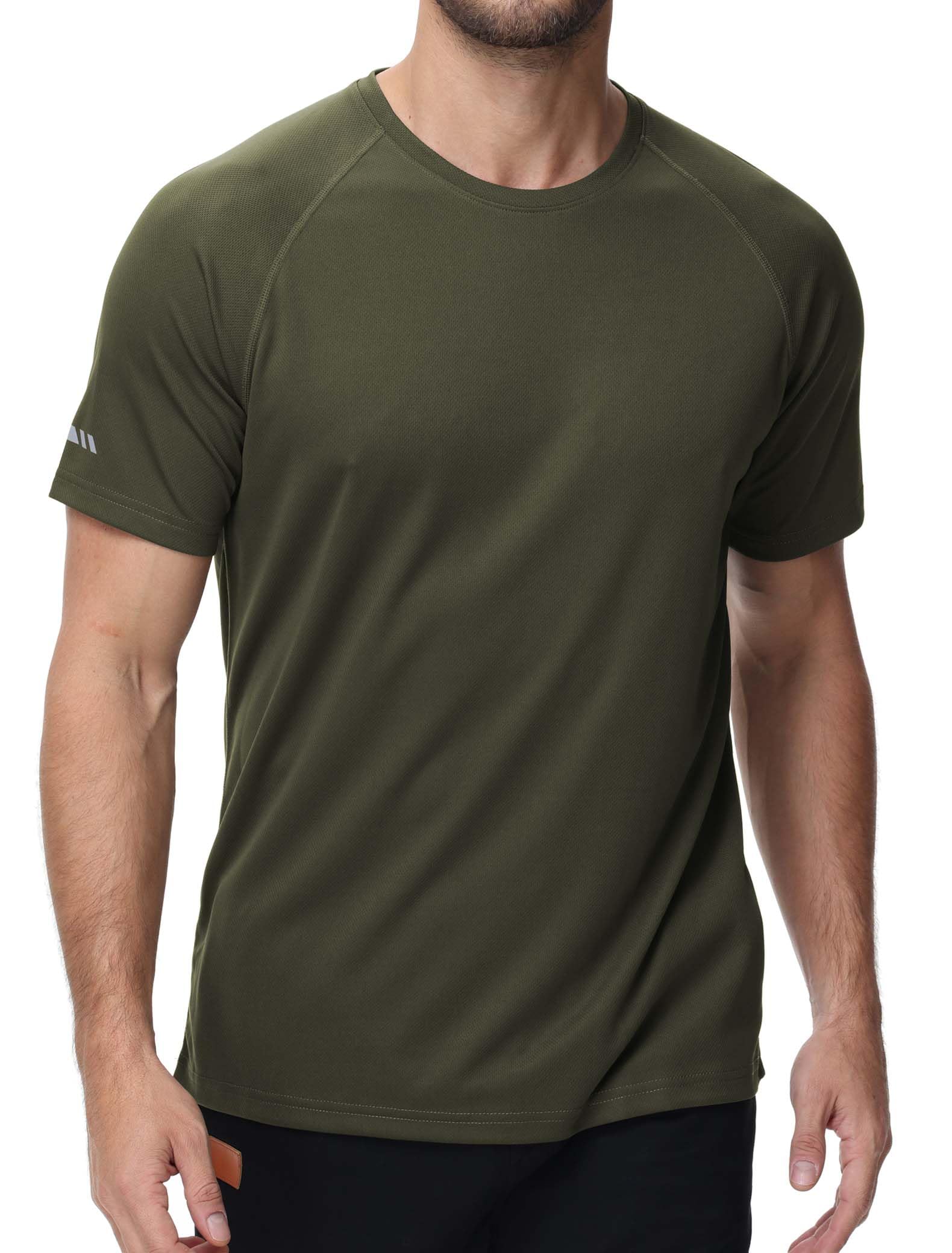3-Pack Sport Tshirts Mężczyźni Koszula funkcjonalna Sportshirt Fitness Koszula do biegania Oddychająca koszula treningowa Mężczyźni Koszula do biegania Krótki rękaw-Black/Navy/Green-3XL