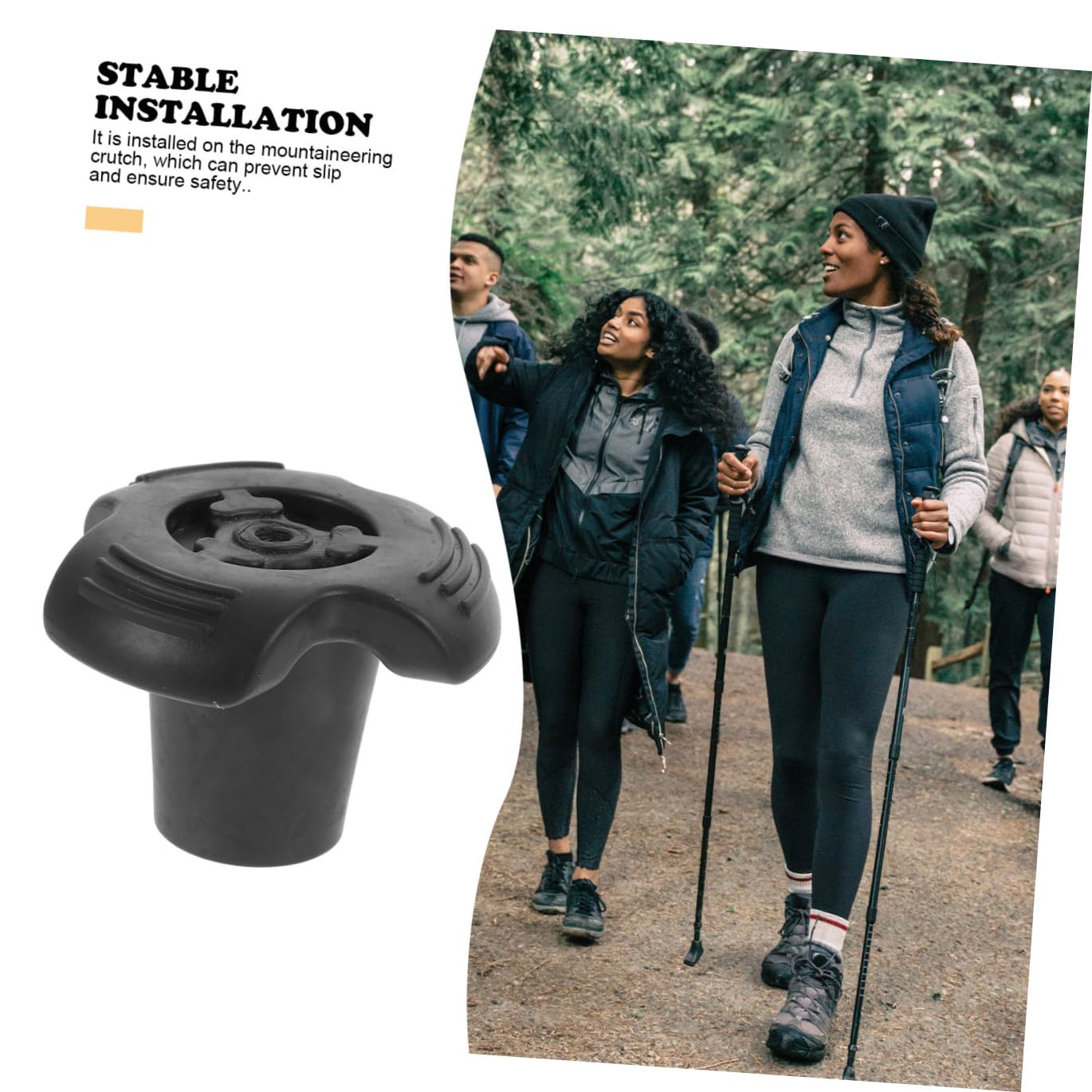 Mipcase Punte Antiscivolo per Bastoni da Trekking 19Mm Copripiedi in Gomma 8 Pezzi Assorbimento Urti Accessori Sostitutivi per Stampelle e Bastoncini da Escursionismo Stabilità su