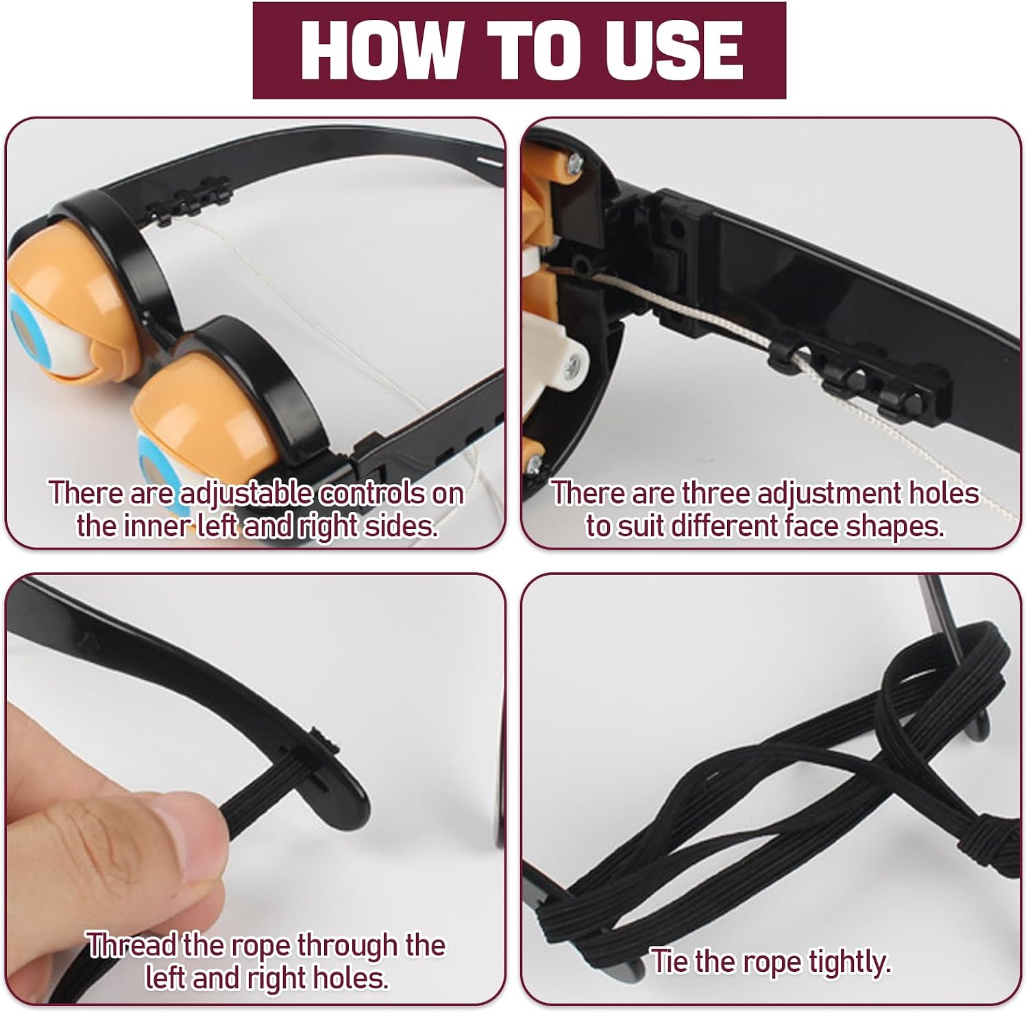 4 PCS Blinking Eye Glasses for Adults, Funny Crazy Eyes Blinking Glasses, Fun Props Glass for Party, Photos, Performances, Novelty Adult Gifts & Prank Stuff (Yellow, Pink, Black, Green)