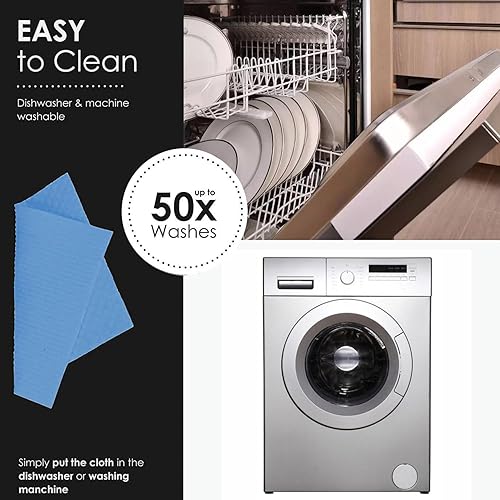 Miniatura 6 de Paños de cocina, trapos de cocina a granel, paño de esponja de celulosa, paños de limpieza reutilizables sin olor para cocina, esenciales de cocina,