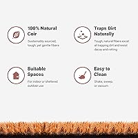 Vista 5 de THEODORE MAGNUS - Felpudo de fibra de coco natural con parte trasera antideslizante, 17 x 30 cm/6.7” x 11.8”, para exteriores/interiores