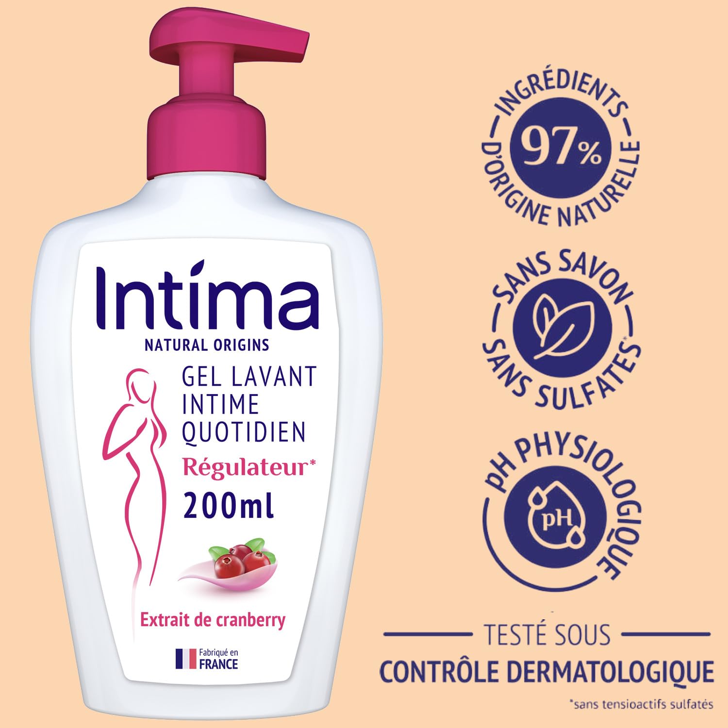 Intima Gel Intime Natural Origins - Régulateur Active - 200 ml