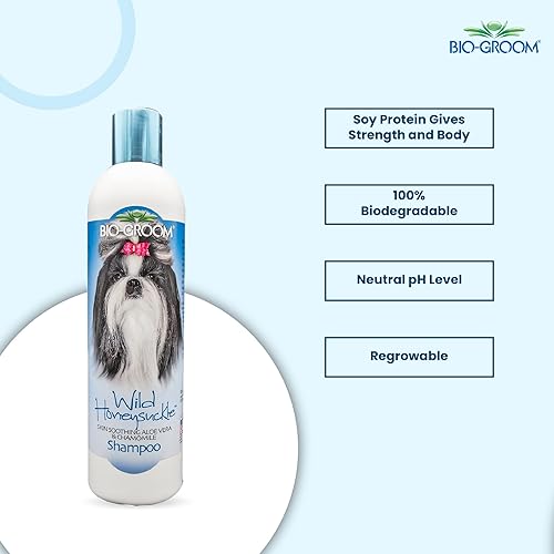 Miniatura 4 de Bio-Groom Champú Wild Honeysuckle para perros, champú natural para mascotas, aloe vera, manzanilla, suministros de baño para gatos y perros, lavado