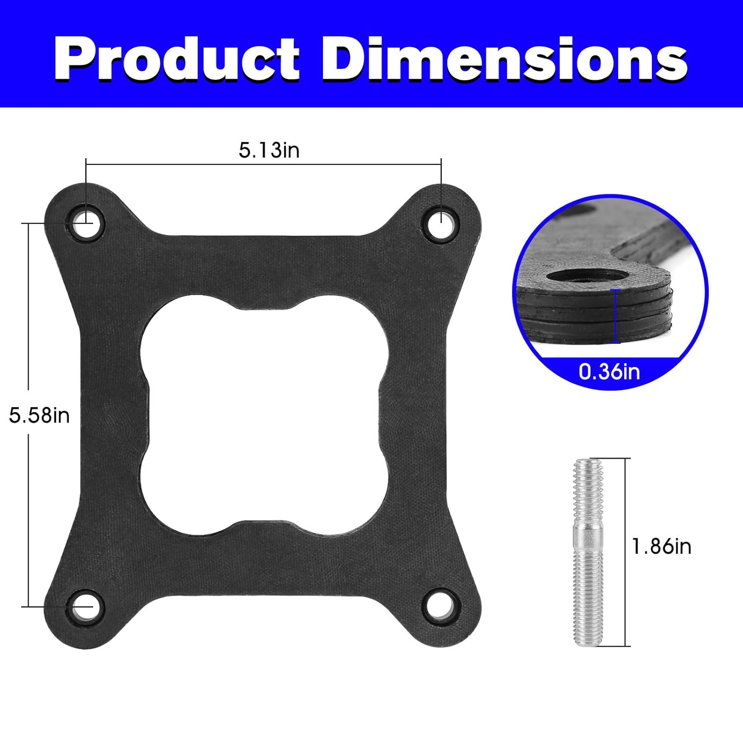 Engine Carburetor Gasket 9265 for Edelbrock Intake Manifold Heat Insulator Gaskets Compatible with Holley 4150 Carburetor Gasket - Square Bore Carb Spacer