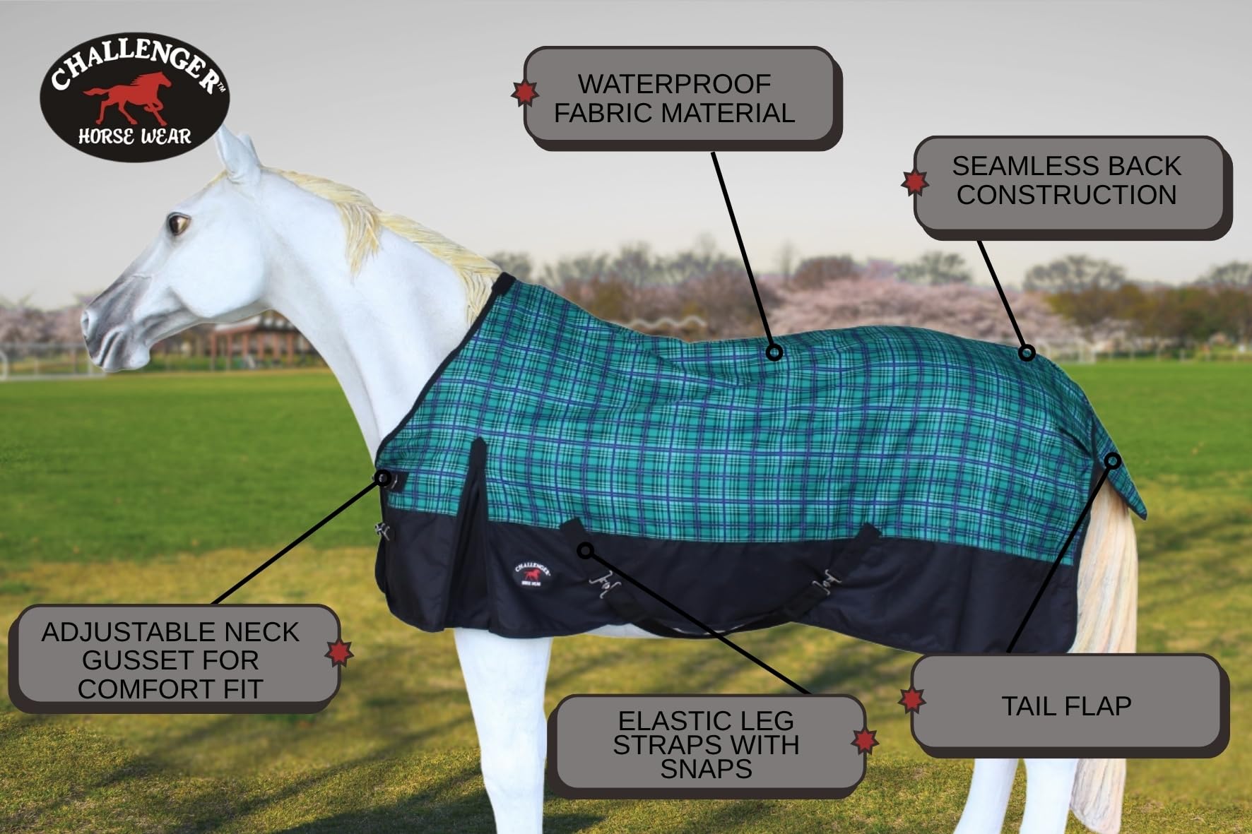 CHALLENGER 70 "1200D affluenza impermeabile pioggia leggera foglio plaid cavallo coperta 3EE09G
