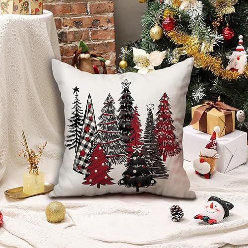 Miniatura 2 de DFXSZ Juego de 2 fundas de almohada de Navidad de 18 x 18 pulgadas, almohadas decorativas para árbol de Navidad, decoración de invierno y Navidad