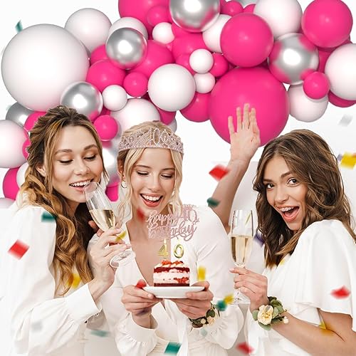 Miniatura 31 de Kit de guirnalda de globos rojos y blancos y plateados: 122 globos rojos y blancos, globos rojos y plateados, globos de graduación para cumpleaños