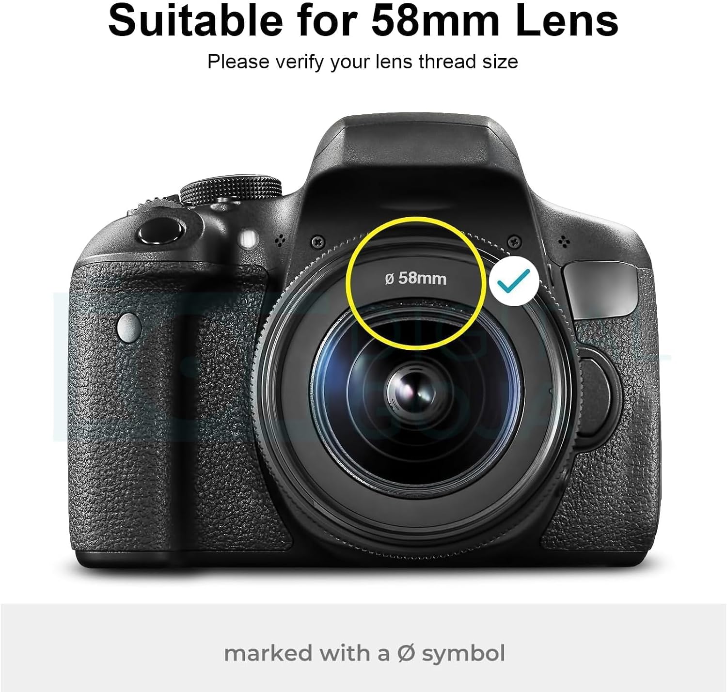 EEEKit 58mm Tulip Flower Lens Hood with UV Filter Lens for Canon EOS 77D 80D Rebel T8i T7 T7i T6i XTi SL2 DSLR Camera