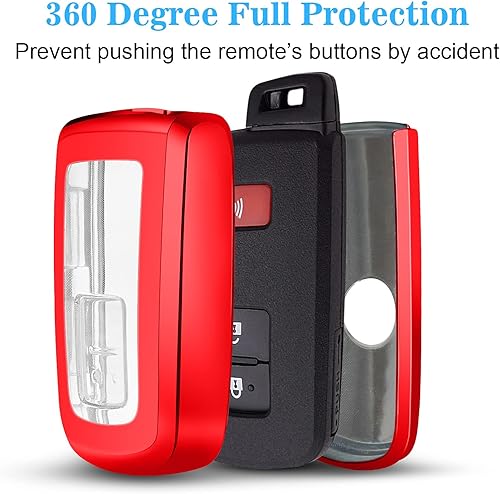 Miniatura 5 de QBUC Funda para llavero Toyota con llavero de TPU de protección completa compatible con Toyota Tacoma 4Runner Sequoia Highlander Avalon Camry