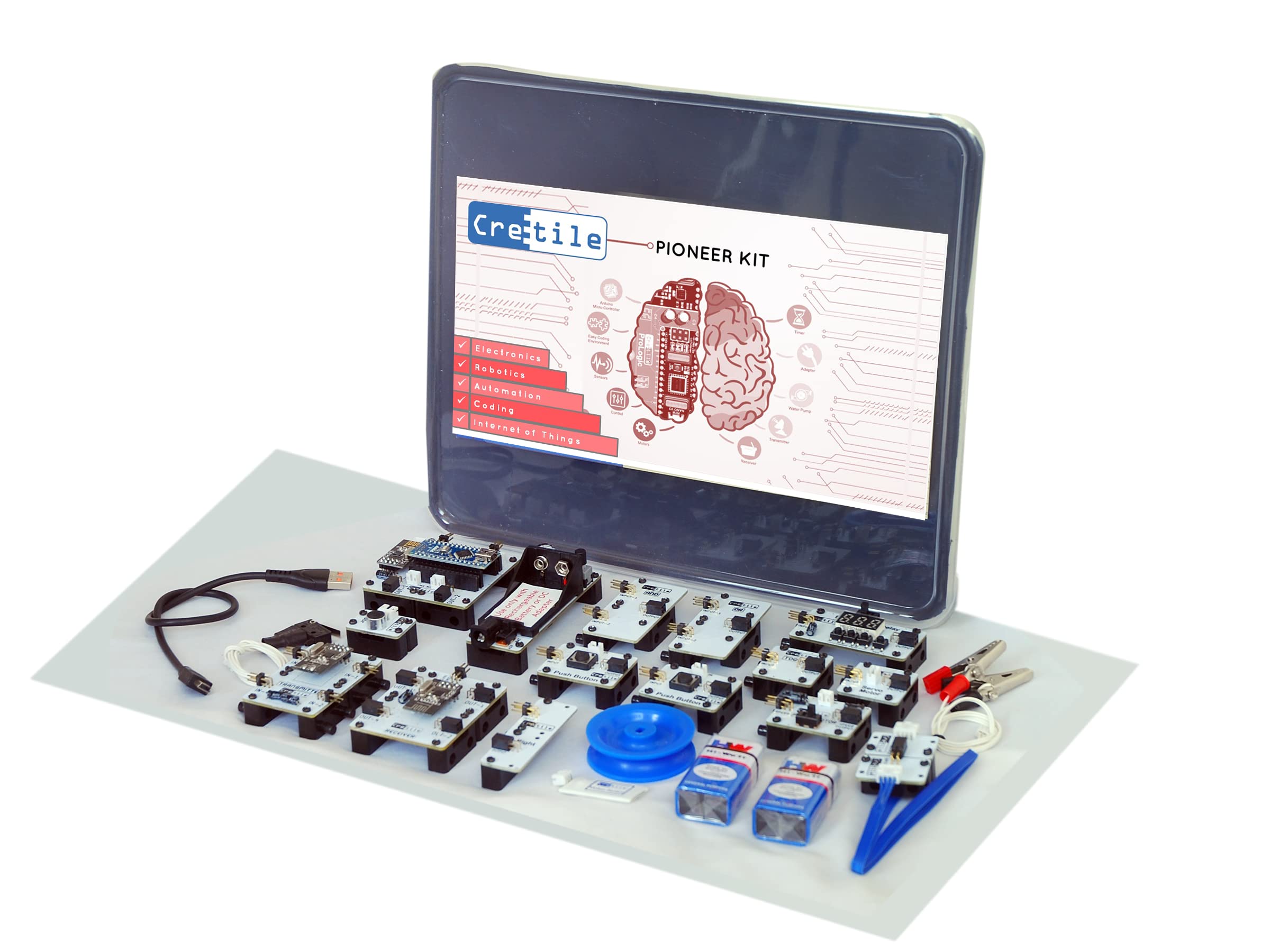 Cretile Explorer to Pioneer Kit- DIY Coding Electronic Robotics Model - Rechargeable Battery Included (B0967YN7GW) Amazon Price History, Amazon Price Tracker