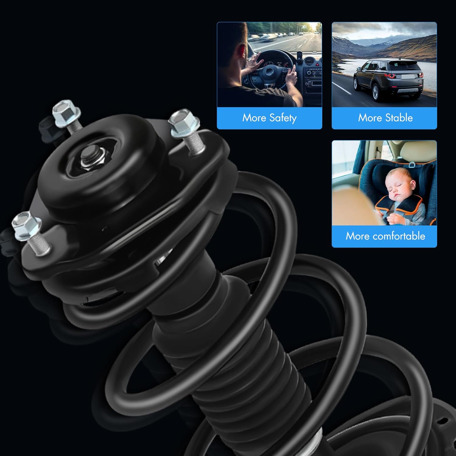 ASAPE 2PCS Front Complete Strut Assembly with Coil Spring Fit for 2011-2014 for Toyota Sienna 3.5L 2011-2013 for Toyota Sienna 2.7L Shocks Absorber Replace OE Number 172783 172784