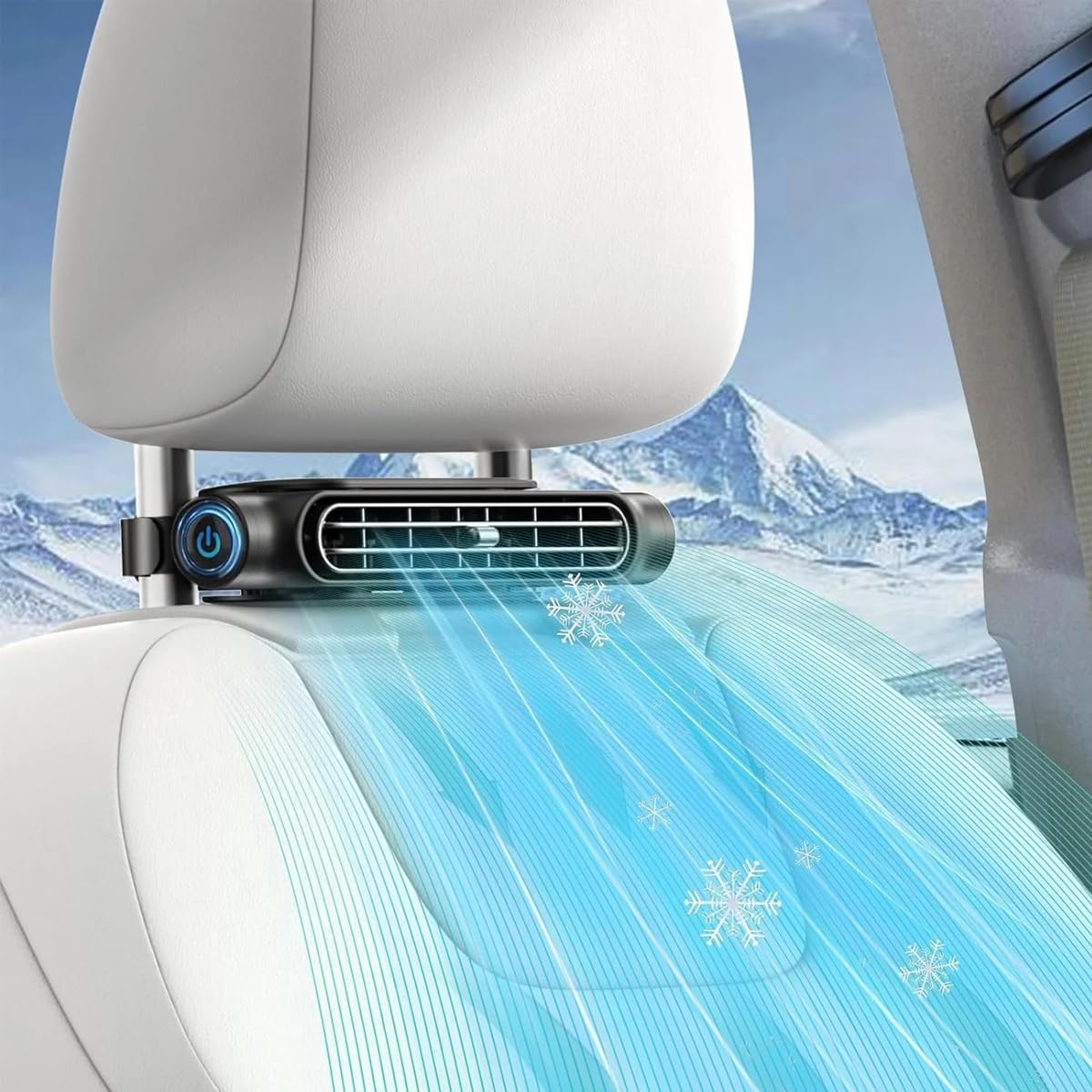ZAFEE 車載扇風機 USB充電式 ヘッドレストファン 車用クーラー 後部座席 扇風機 車用サーキュレーター 3000mAh 3段階風量調節 熱中症対策 夏対策 (ブラック)