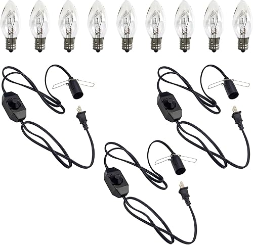 Sigely - Paquete de 3 accesorios de repuesto para lámpara de sal, paquete de 9 bombillas de 15 W, compatible con lámpara de sal del Himalaya,