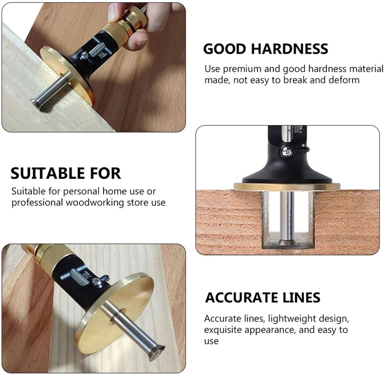 WOONEKY Woodworking Marker Scribe Gauge Hard Alloy Blade, European Style Carpenter Marking Tool for Parallel Line Drawing and Precision Mortise Layout