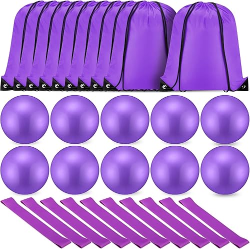 Soulchen Juego de 10 bandas de resistencia de 9 pulgadas para ejercicio de pilates, pelota con bolsas, equipo de ejercicio para yoga, estabilidad,