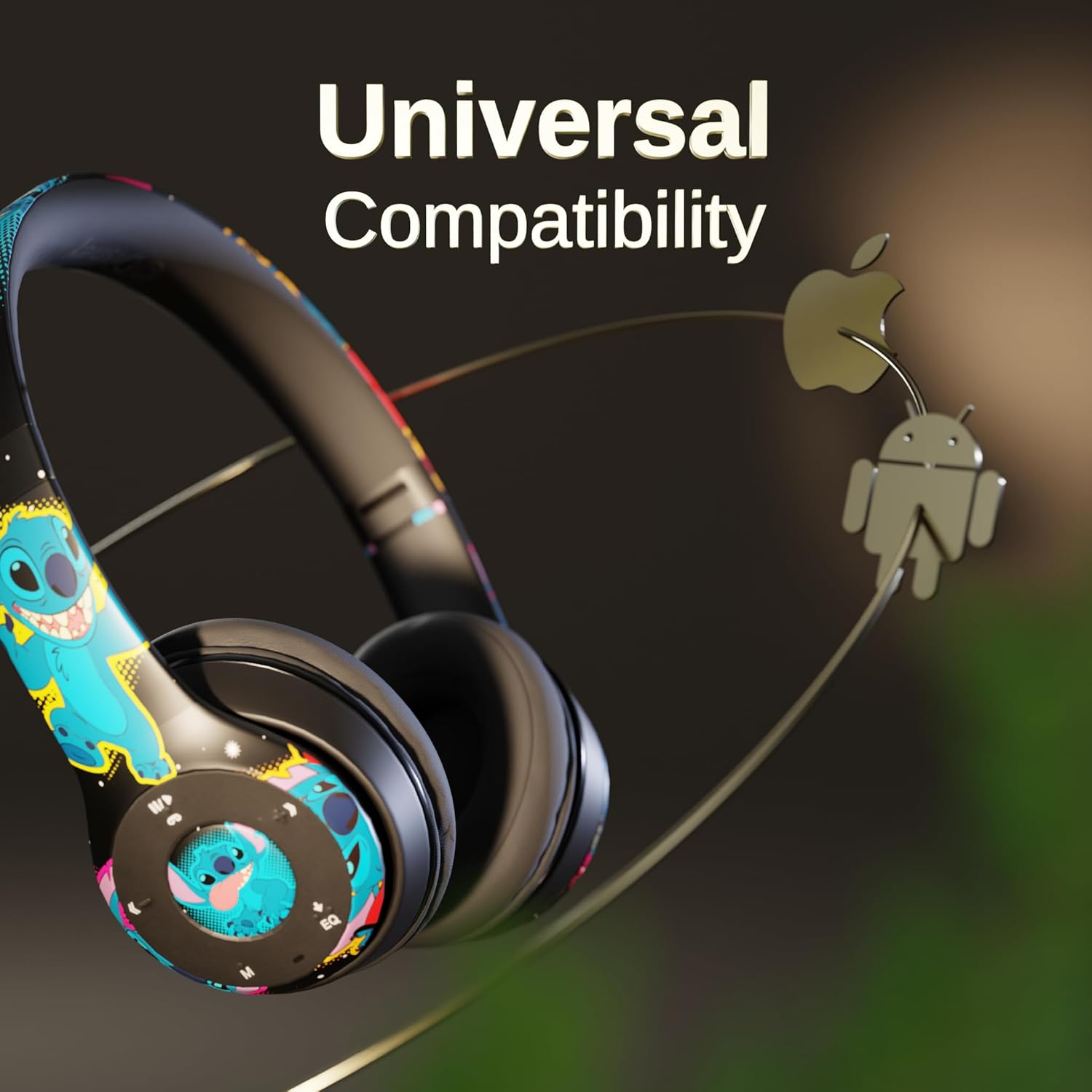 iJoy Disney Lilo & Stitch Bluetooth Over-Ear Headphones, Wireless Foldable Headset with Built-in Microphone for Adults and Kids, Comfortable Auriculares: Electronics - Image 3