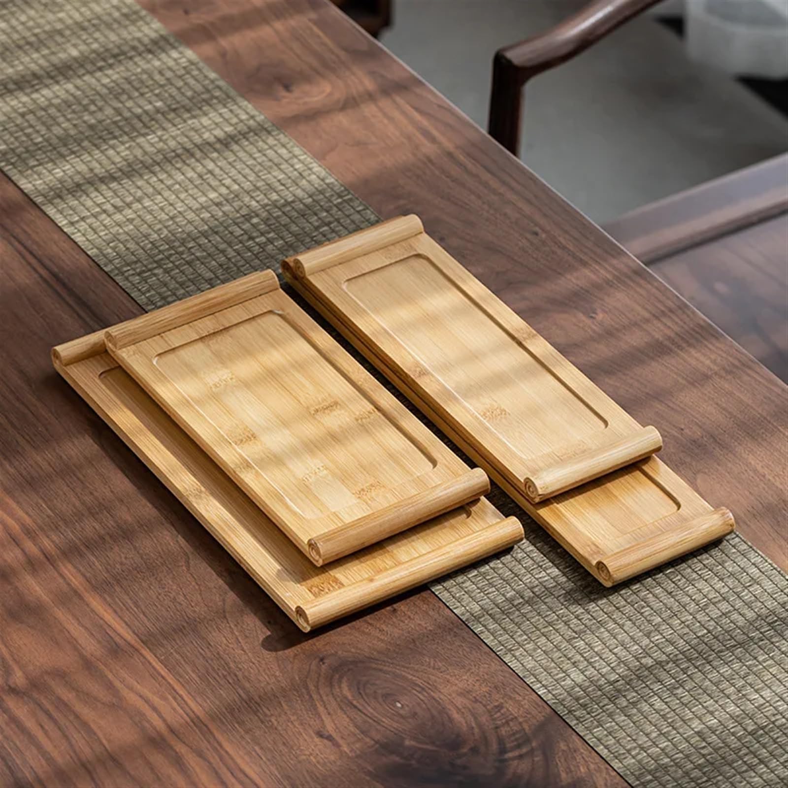 Bandeja de Madera Bandeja de Madera Bandeja de té casera de Madera Rectangular Bandeja de Pan de Madera Bandeja de Aperitivos de Restaurante de Hotel(33x16.5x2cm)