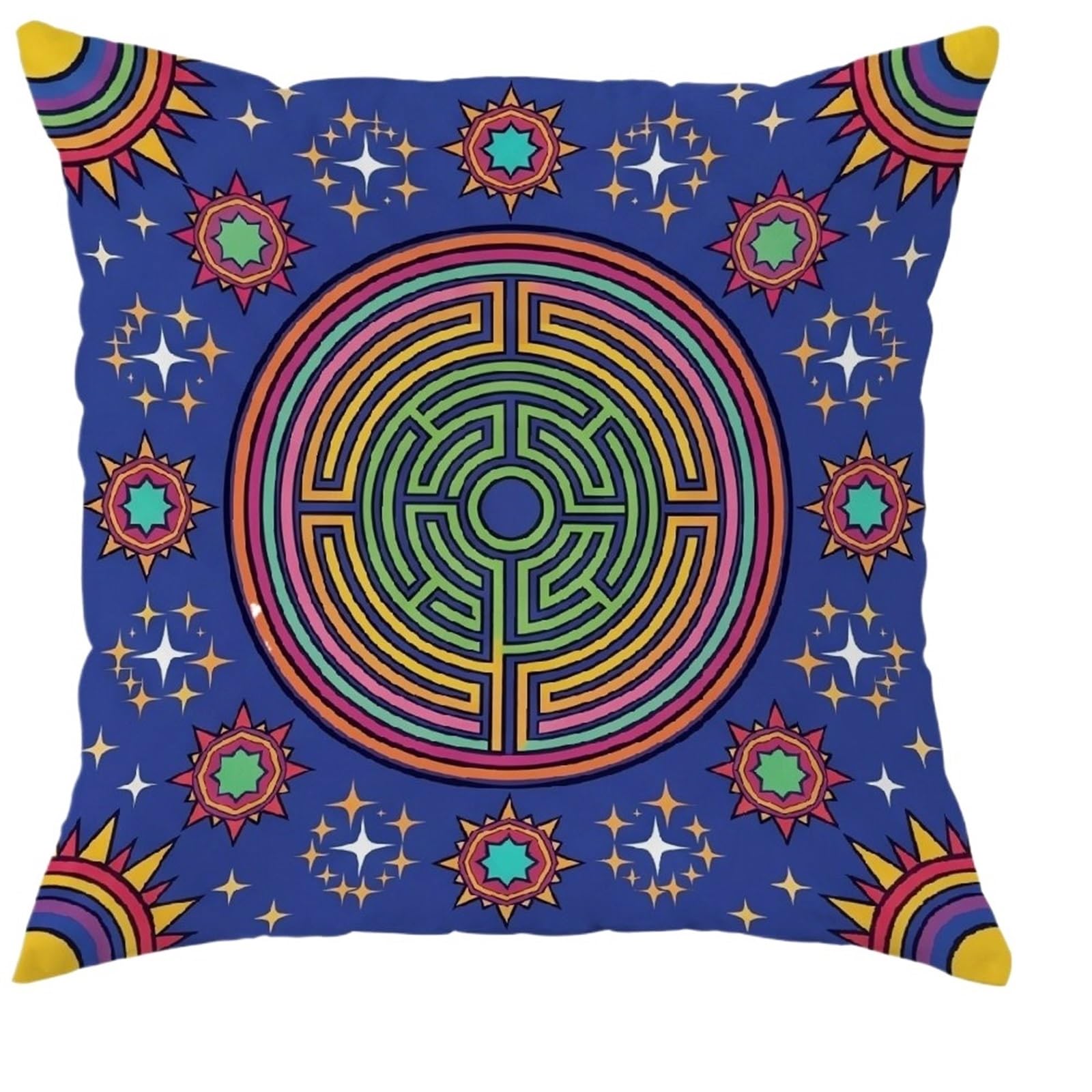 MKYYIOED Cushion Covers 1/4pcs Mandala Floral Throw Pillow Cover Home Farmhouse Outdoor Decoration Cushion(Red,60x60cm)