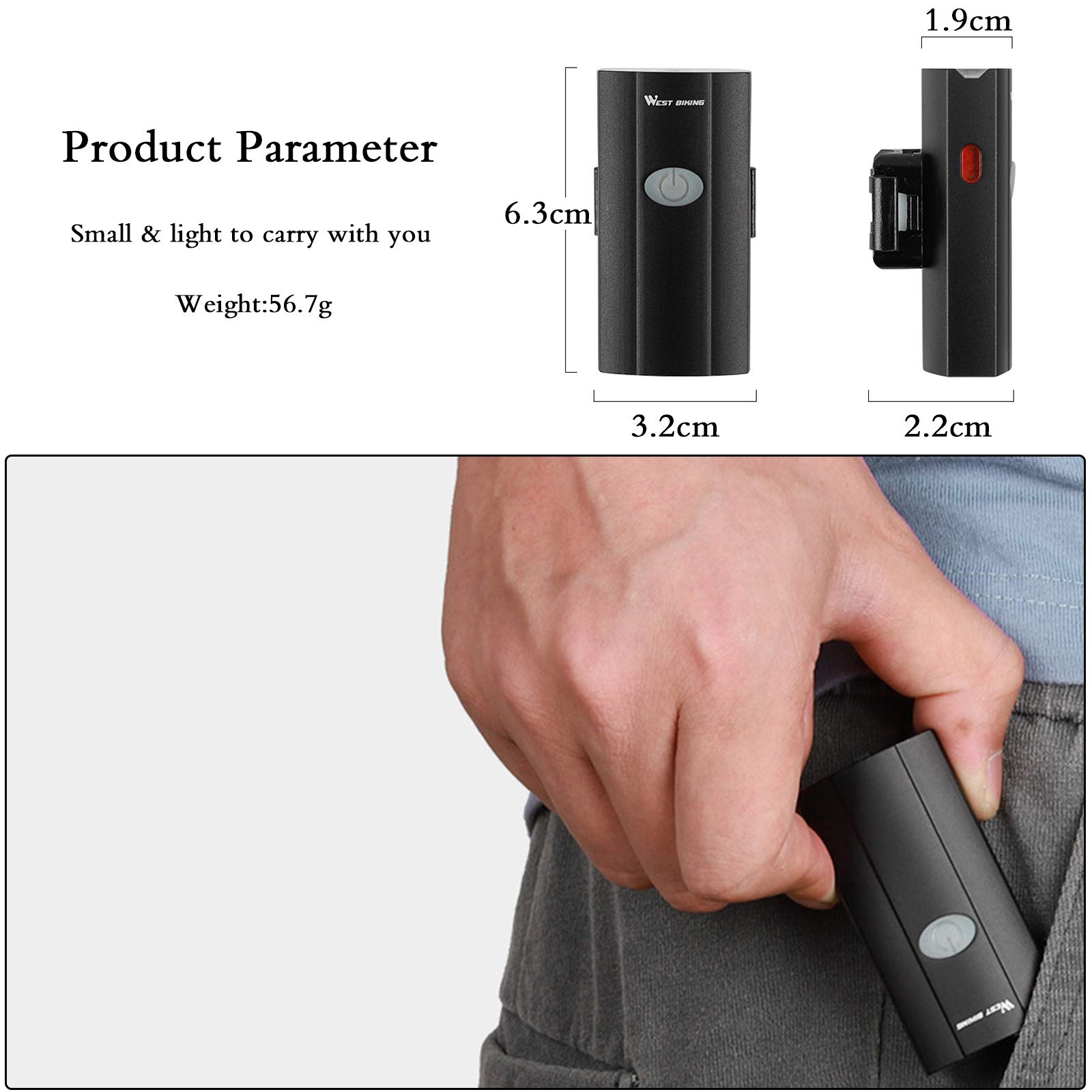 Luce Per Casco Bici Zeroall - Doppia Luce Anteriore/Posteriore Con LED Laterali, Ricaricabile USB, Impermeabile IP66 - Foto 8