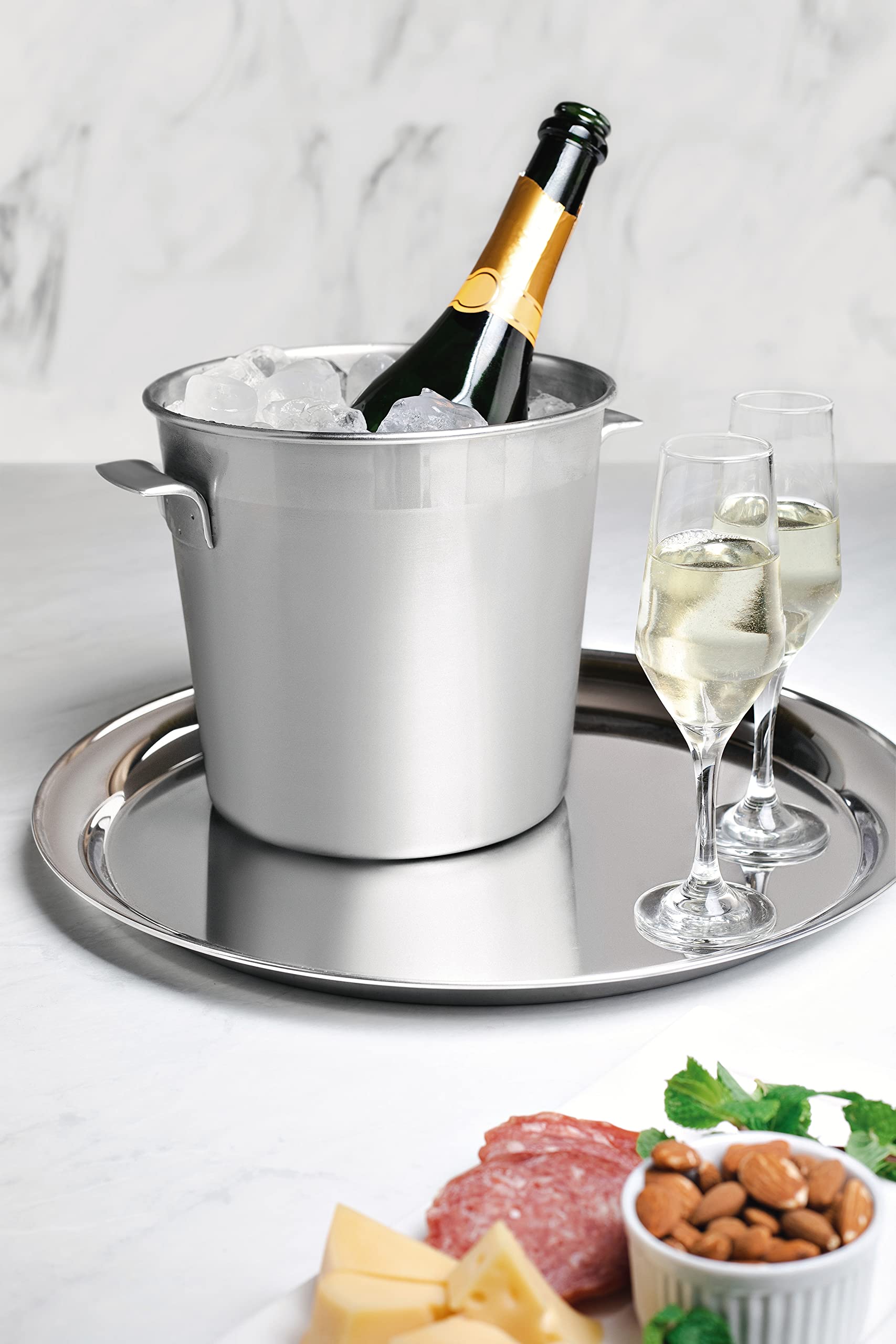 Tramontina - Plateau de Service Rond Buena Ø40cm. INOX. (Lot de 5)