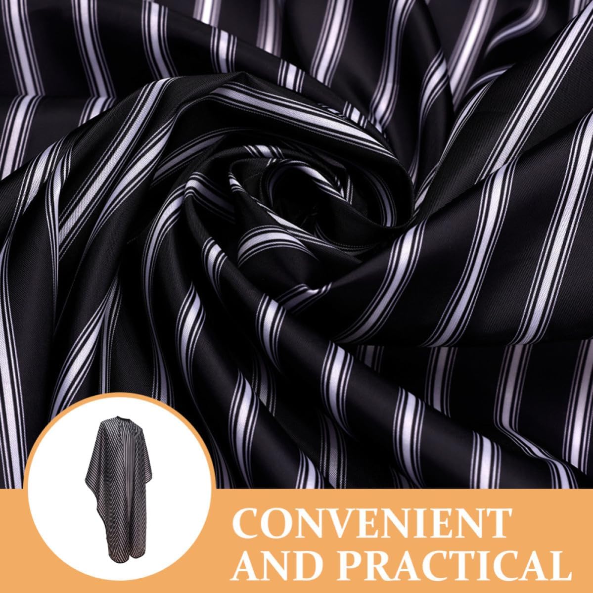 Cabilock Adult Hair Cutting Cape with Splashproof and Oil-resistant Cloth Material, Stylish Minimalist Striped Design for Beauty Treatment and Makeup Application in Salon