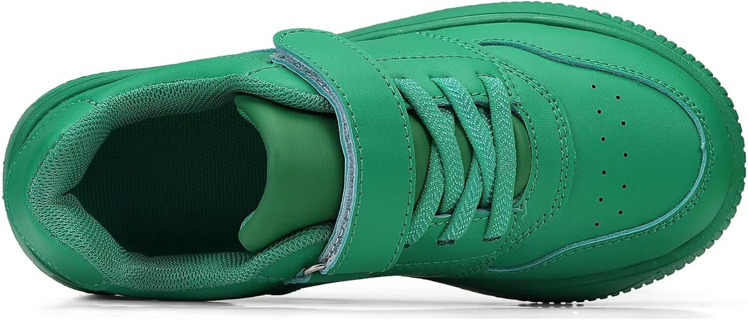 YAVY Unisex-Child Sneakers Boys Girls Running Leather Sneakers Breathable Mesh Athletic Shoes Lightweight Kids Walking Shoes