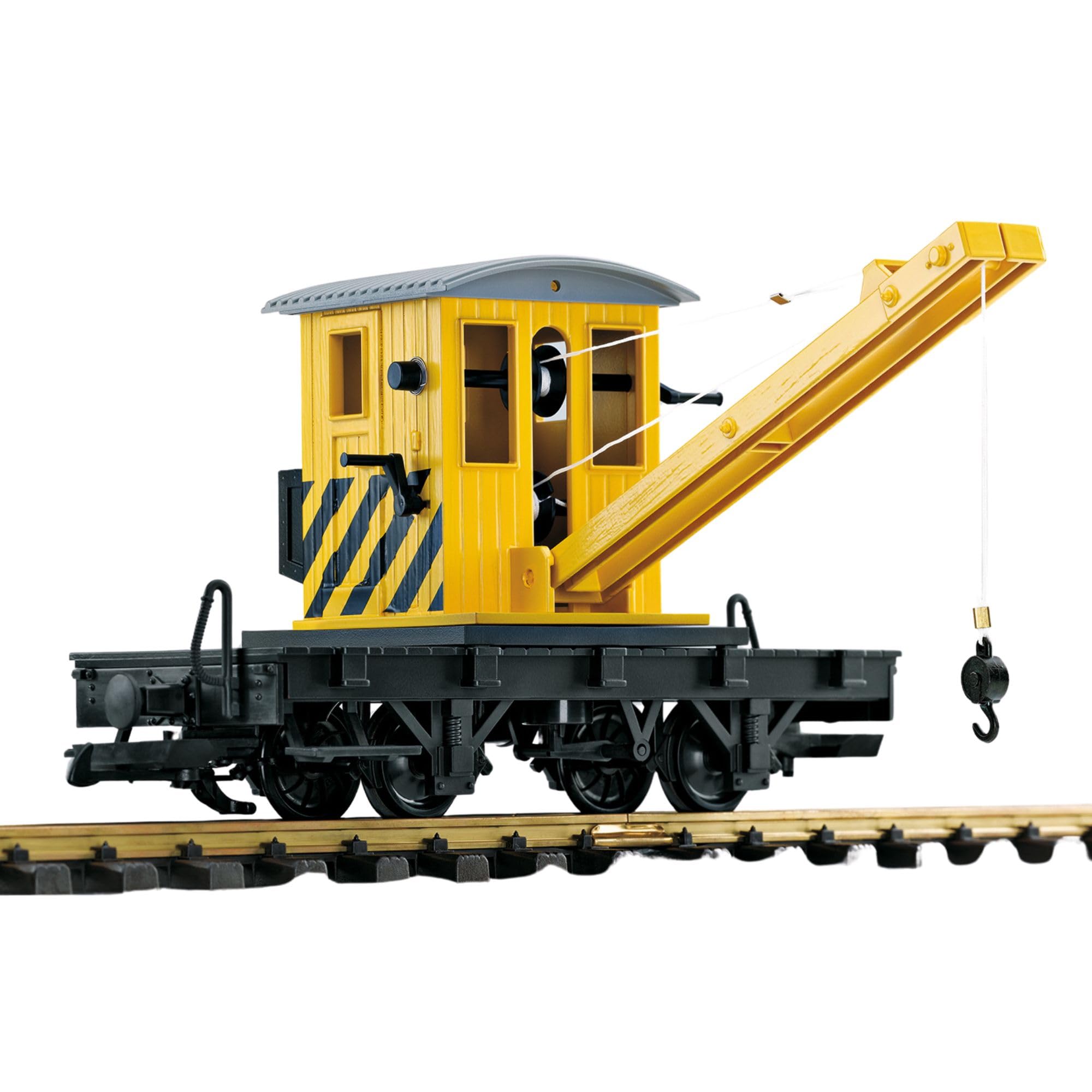 LGB – 40043 Kranwagen – drehbarer Kran mit Haken – funktionales Ladezubehör – detailliertes Modell – Outdoor geeignet – ab 15 Jahren – Spur G – Maßstab 1:22,5