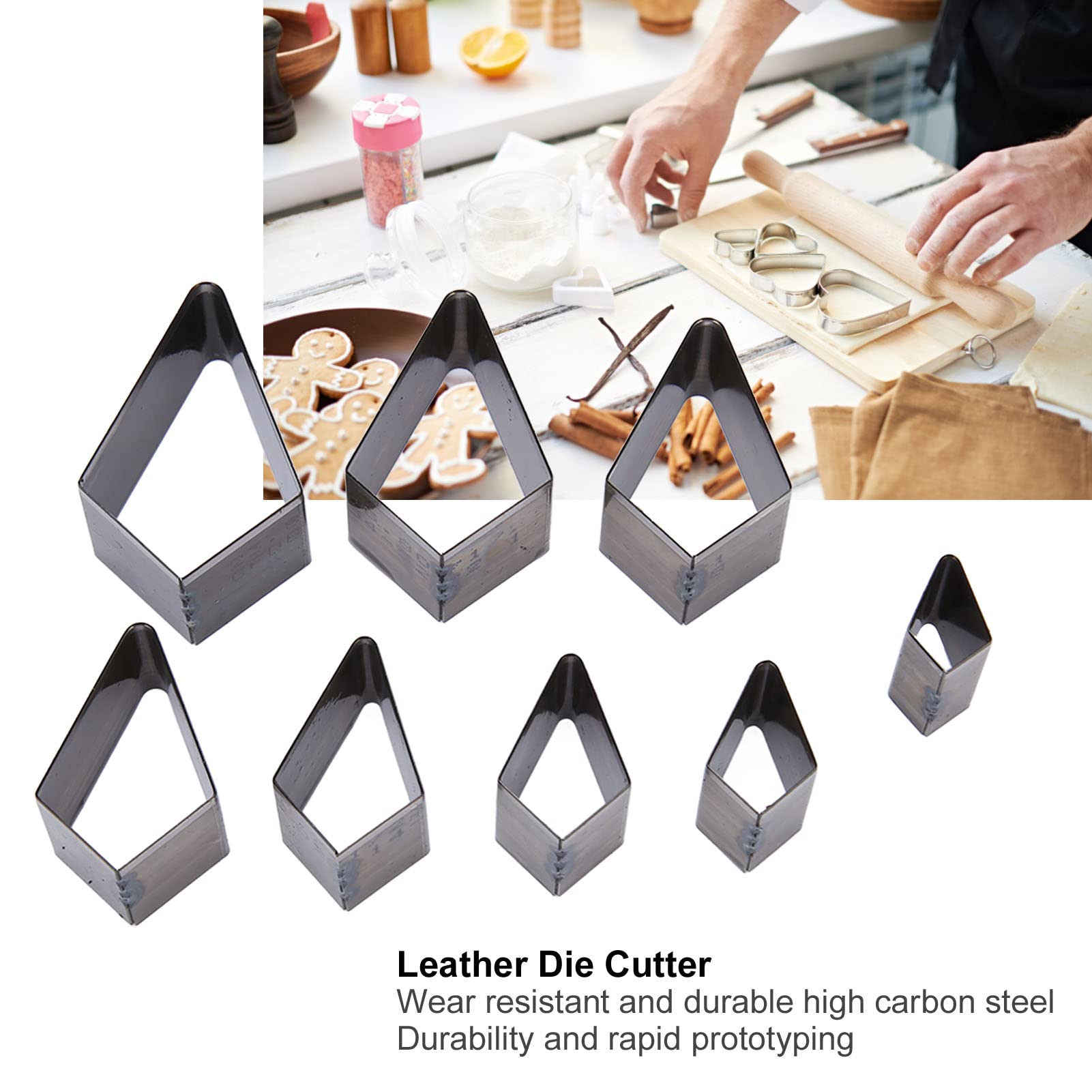 Generic Juego de 8 Troqueladores de Cuero, Herramienta de Perforación Hueca Duradera de Acero con Alto Contenido de Carbono para Manualidades, Perfecto para Proyectos de Cuero y Tela