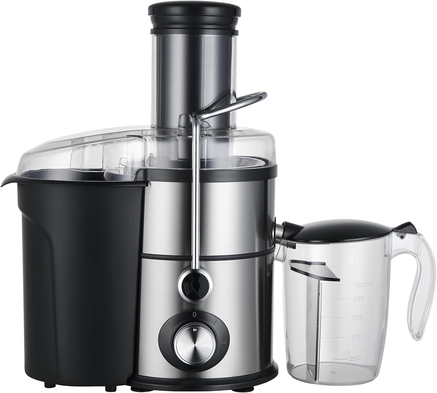 OlymStore Juicer Machines,Stainless Steel 2-Speed Mechanical Juicer with 2.5L pulp collector,Extractor Max Power 1100W with High Juice Yield for Whole Vegetables and Fruits