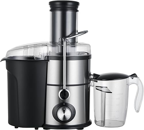 Exprimidor eléctrico de 50 onzas, exprimidor eléctrico de cítricos, extractor centrífugo de 1200 W con boca ancha, máquina exprimidora eléctrica