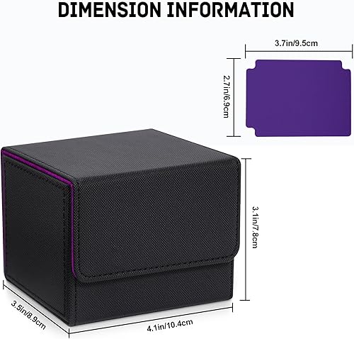 Miniatura 6 de Caja de cartas con tapete de juego para MTG TCG, caja de almacenamiento de tarjetas grande con 5 cajas de cubierta con capacidad para más de 2400