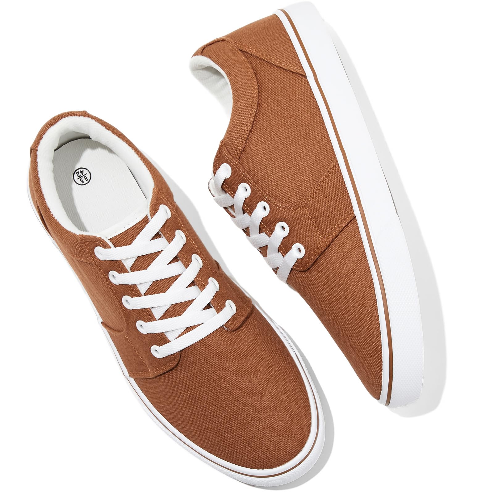 Men's White Casual Tennis Shoes Black Canvas Sneakers
