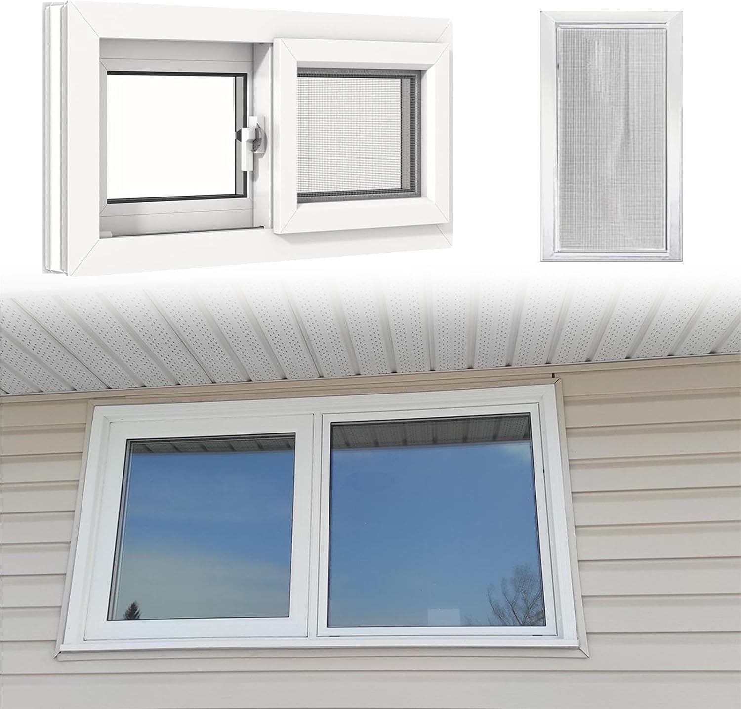 Replacement Basement Windows 31x12in 32x13in 39x22in Shed Sliding Windows with Glass and Screen, Aluminum Alloy Frame, for Mobile Home Windows Chicken Coop Rv Garage(White,30" x 12")