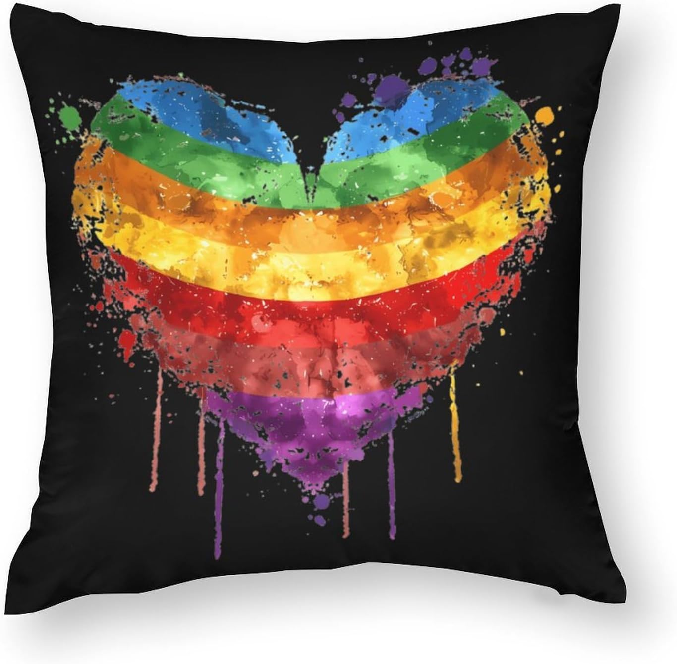 Watercolor Rainbow LGBT Flag Printed Throw Pillow Case 4 Pcs Soft Pillowcases Pillows Covers Sofa Bed Decor 12/14/16/17/18/20/22/24/32 Inches